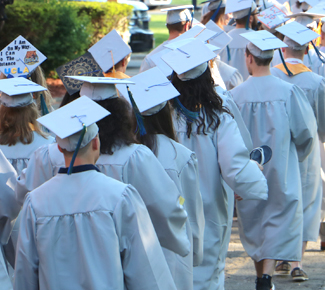 Graduates walking