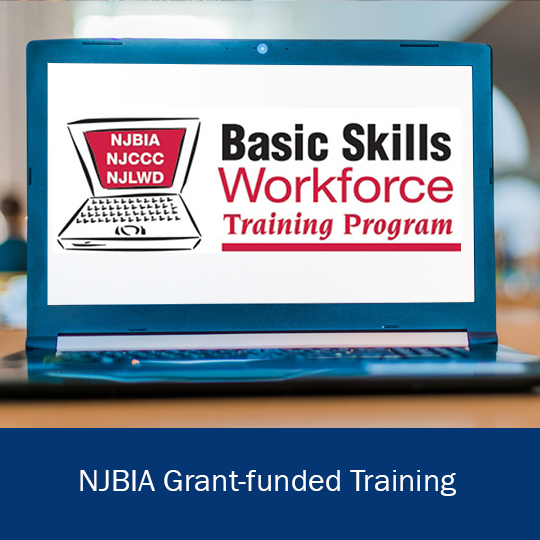 Laptop with the Basic Skills Workforce logo