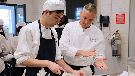 A student and Chef in the culinary institute