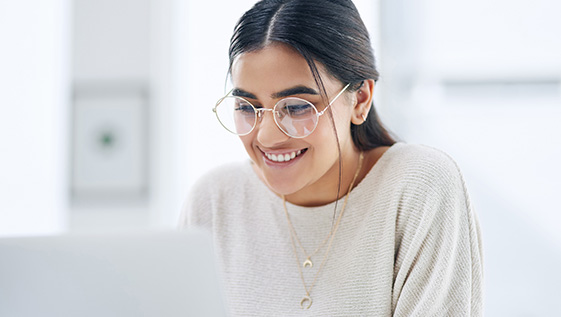 Woman on a computer