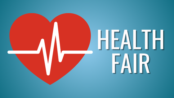 Heart with words Health Fair