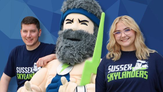 Skylor the Skylander with SCCC Students