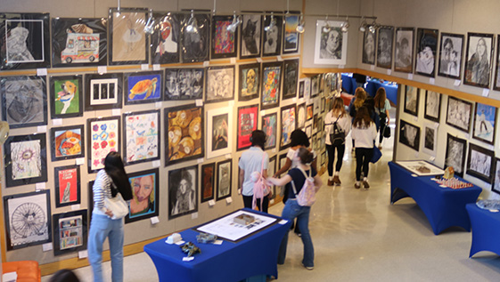 Students in the art gallery.