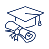 Graduation cap at diploma