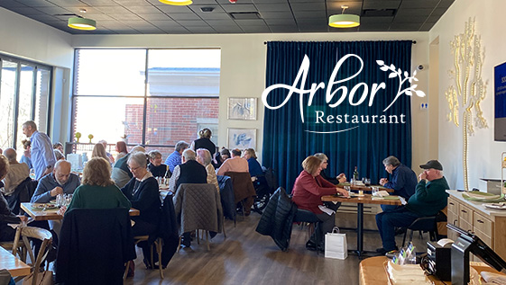 Tables ready for guests at the Arbor Restaurant
